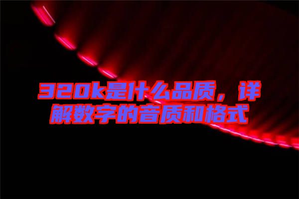 320k是什么品質(zhì)，詳解數(shù)字的音質(zhì)和格式