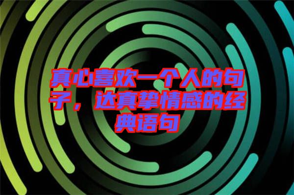真心喜歡一個人的句子，達真摯情感的經典語句