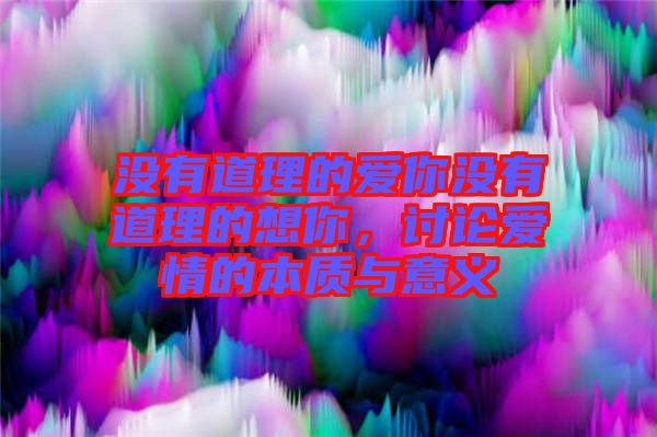 沒有道理的愛你沒有道理的想你，討論愛情的本質(zhì)與意義