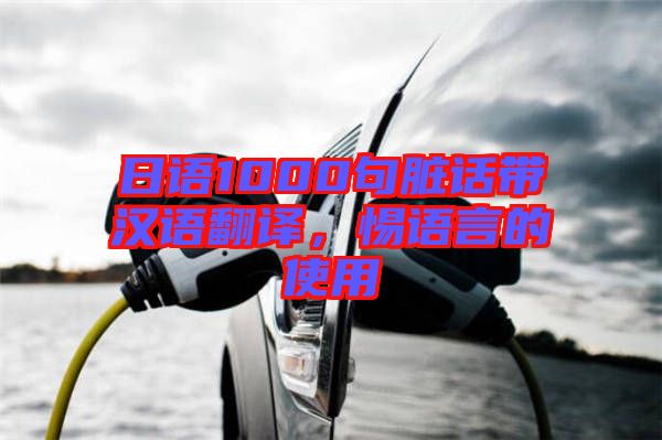 日語1000句臟話帶漢語翻譯，惕語言的使用