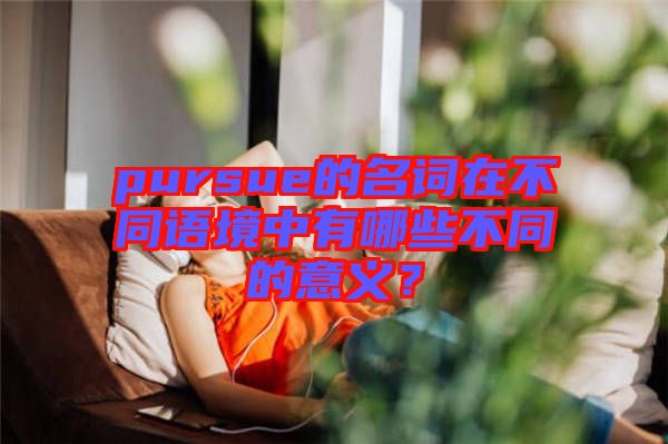 pursue的名詞在不同語境中有哪些不同的意義？