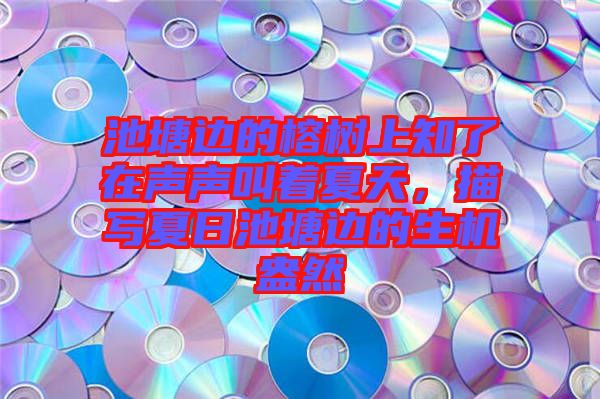 池塘邊的榕樹上知了在聲聲叫著夏天，描寫夏日池塘邊的生機盎然