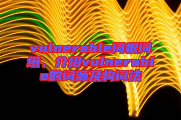 vulnerable詞根詞綴，介紹vulnerable的詞源及構詞法
