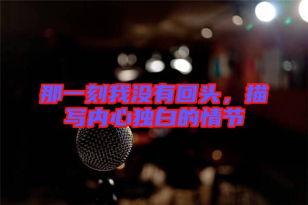 那一刻我沒有回頭，描寫內心獨白的情節(jié)
