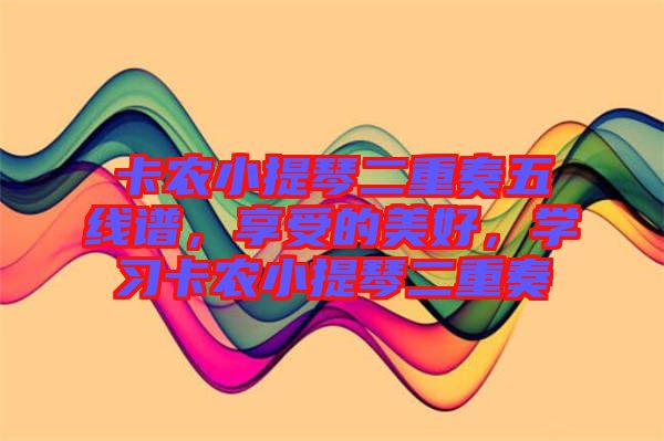 卡農(nóng)小提琴二重奏五線譜，享受的美好，學(xué)習(xí)卡農(nóng)小提琴二重奏