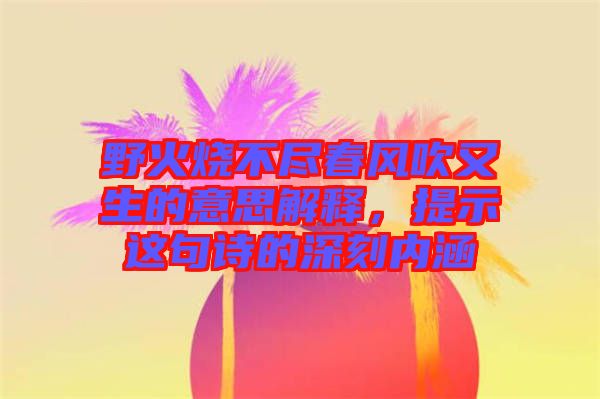 野火燒不盡春風吹又生的意思解釋，提示這句詩的深刻內涵