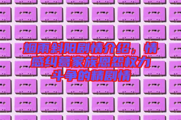煙雨斜陽劇情介紹，情感糾葛家族恩怨權力斗爭的精劇情