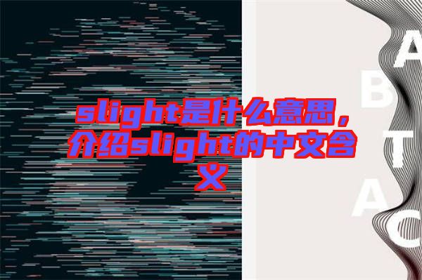slight是什么意思，介紹slight的中文含義
