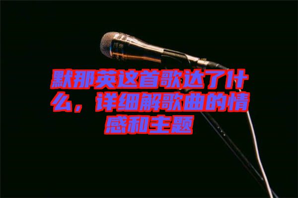 默那英這首歌達了什么，詳細解歌曲的情感和主題