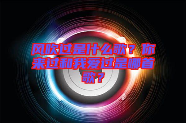 風吹過是什么歌？你來過和我愛過是哪首歌？