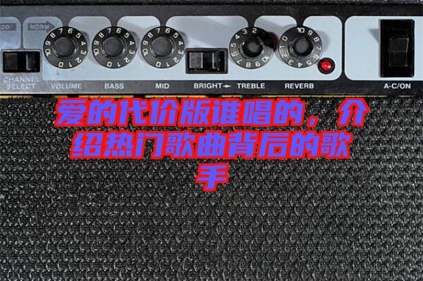 愛的代價版誰唱的，介紹熱門歌曲背后的歌手
