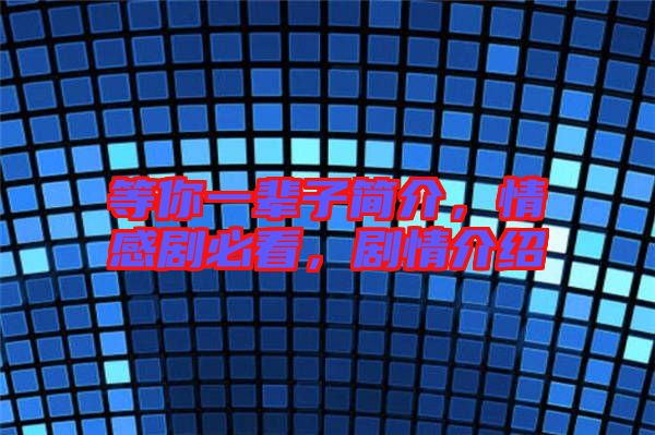 等你一輩子簡介，情感劇必看，劇情介紹
