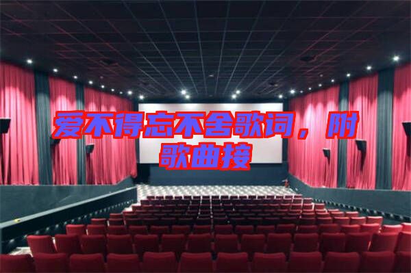 愛不得忘不舍歌詞，附歌曲接