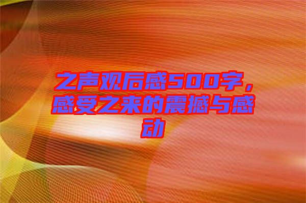 之聲觀后感500字，感受之來的震撼與感動