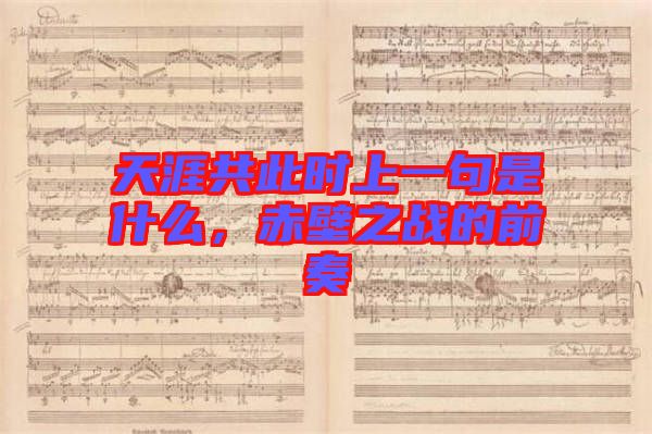 天涯共此時上一句是什么，赤壁之戰(zhàn)的前奏