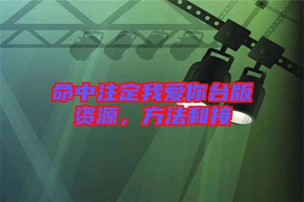 命中注定我愛你臺版資源，方法和接