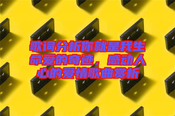 歌詞分析你就是我生命愛的奇跡，感動人心的愛情歌曲賞析