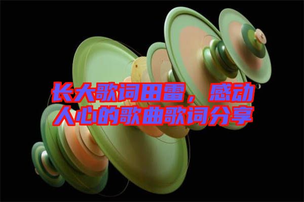 長大歌詞田雷，感動人心的歌曲歌詞分享